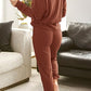 PRETTYGARDEN Women's 2 Piece Waffle Knit Lounge Outfit Long Sleeve Henley Top and Sweatpants Set Tracksuit