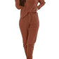 PRETTYGARDEN Women's 2 Piece Waffle Knit Lounge Outfit Long Sleeve Henley Top and Sweatpants Set Tracksuit