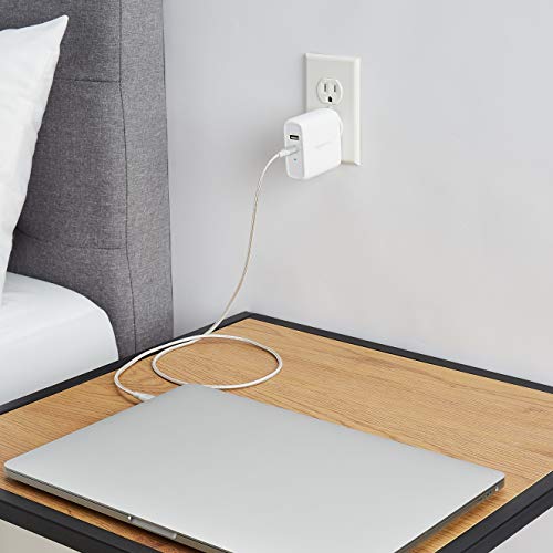 Amazon Basics 30W One-Port GaN USB-C Wall Charger with Power Delivery PD for Tablets & Phones (iPhone 14/13/12/11/X,iPad,Samsung)-White (non-PPS)