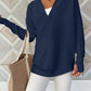 Half Zip Long Sleeve Knit Top