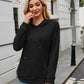 Ribbed Drawstring Long Sleeve Hoodie