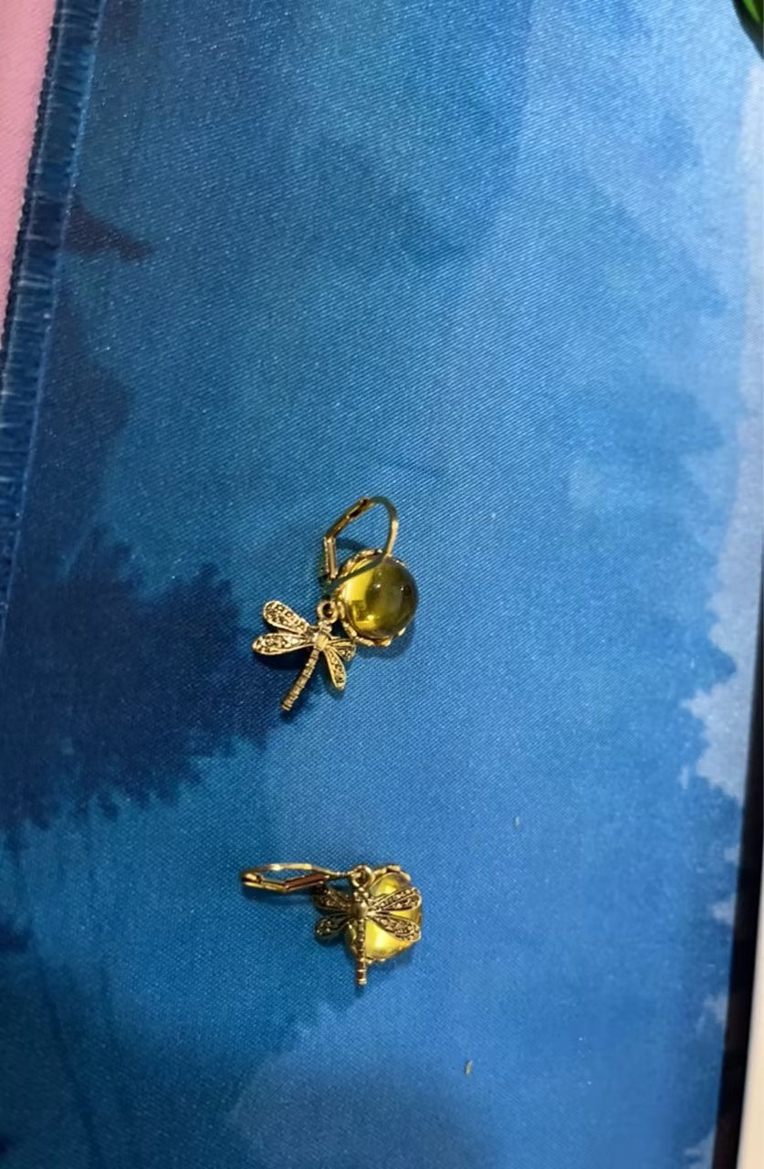 Fashion Jewelry Women's Earrings Hanging Vintage Dragonfly Pendant Earring