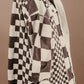 Plus Size Checkered Button Up Long Sleeve Jacket