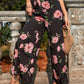 Printed Elastic Waist Wide Leg Pants