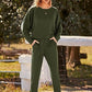 PRETTYGARDEN Women's 2023 Fall Fashion Outfits 2 Piece Sweatsuit Solid Color Long Sleeve Pullover Long Pants (Khaki,XX-Large)