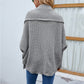 New Loose Knitted Sweater Solid Color Bat Sleeve Large Lapel Cardigan