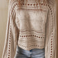 Openwork Cable Knit Long Sleeve Sweater