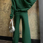 Baseball Collar Zip Up Top and Drawstring Pants Set