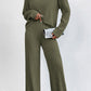 Ribbed Mock Neck Top and Pants Set