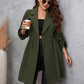 Honey Plus Size Lapel Collar Roll-Tab Sleeve Trench Coat