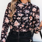 Floral Mock Neck Long Sleeve Blouse