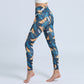 Fashion Leaves Printed Yoga Pants