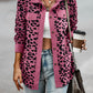 Leopard Print Shirt Coat Fashion Button Long Sleeve Jacket Women