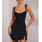 Sexy Sling Backless Dress Women Solid Color Spaghetti Strap Hip Wrap Short Dress