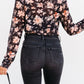 Floral Mock Neck Long Sleeve Blouse