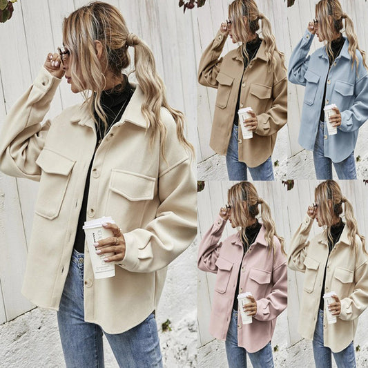 Winter Coat Women Lapel Single-breasted