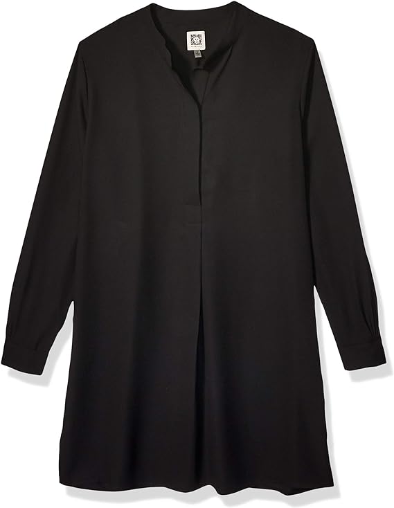 Anne Klein Women's Pop-Over Blouse with Covered Placket and Side Slits