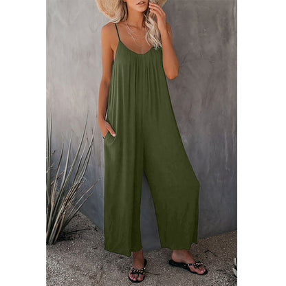 Women's Loose Sleeveless Jumpsuits Romper Jumpsuit With Pockets