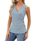 Fashion Vest With Button Design New Sleeveless V-neck T-shirt