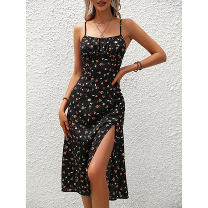 New Polka Dot Print Suspender Dress