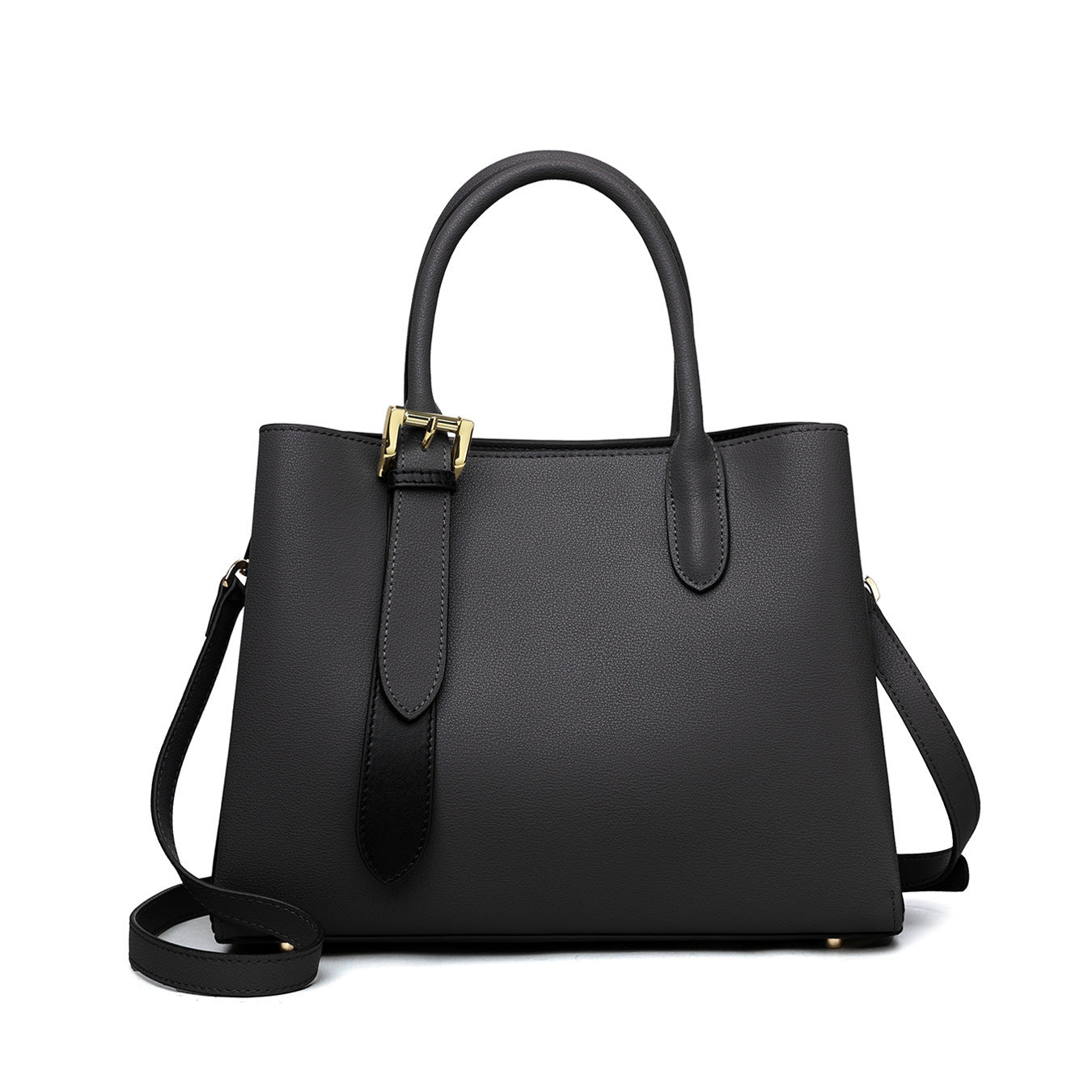 Niche Contrast Color One Shoulder Western Style Portable Female Genuine Leather