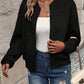 Textured Zip Up Long Sleeve Jacket