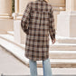 Mandy Plaid Collared Neck Long Sleeve Coat