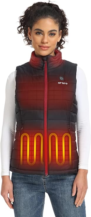 ORORO Women's Lightweight Heated Vest with Battery Pack