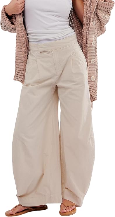 LifeShe Women's Wide Leg Baggy Pants High Rise