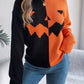 Halloween Contrast-color Pullover Sweater