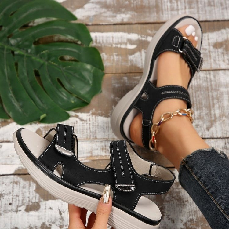Casual Velcro-design Sandals Summer Comfortable Fish Mouth Sports Sandals