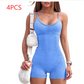 Spaghetti Strap Shorts Jumpsuit Sports Yoga Workout Tight Romper