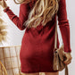 Ribbed Mock Neck Long Sleeve Mini Dress