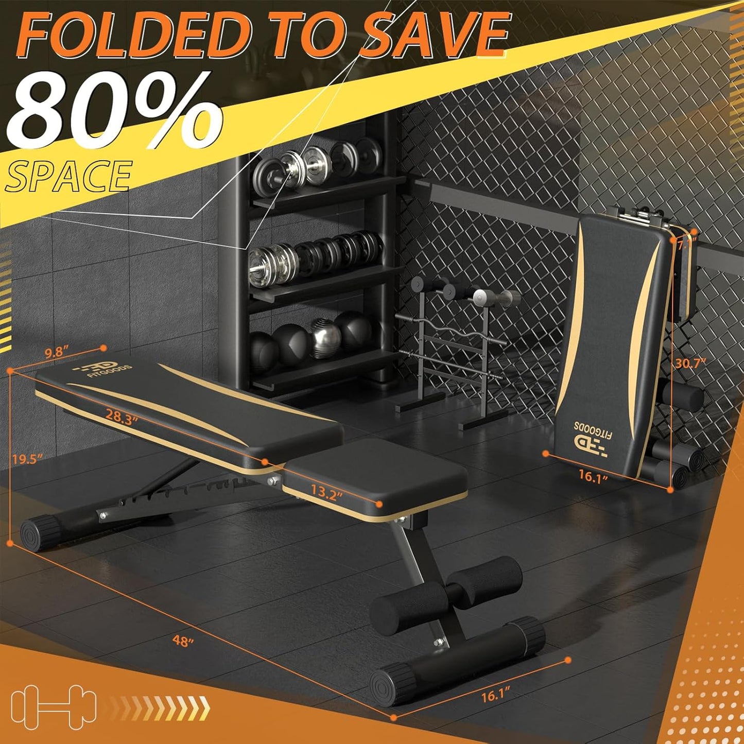 Adjustable Weight Bench - Heavy-Duty Foldable Workout Bench for Home Gym