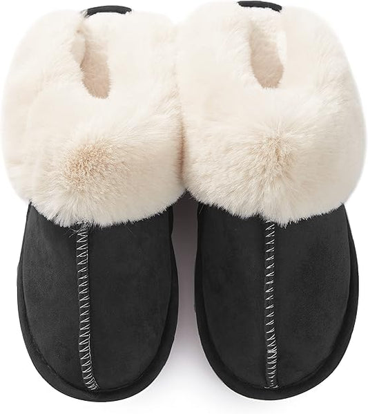 Donpapa Womens Slipper with Memory Foam Fluffy Soft Warm Slip On House Slippers