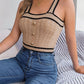 Sleeveless Midriff-baring Knitwear Holiday Top