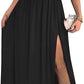 Women's One Shoulder High Split Cutout Sleeveless Elegant Sexy Cocktail Maxi Dress