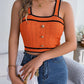 Sleeveless Midriff-baring Knitwear Holiday Top