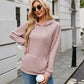 Ribbed Drawstring Long Sleeve Hoodie