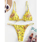 Summer Flowers Print Bikini Sexy Beach Swimming Suit