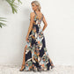 V-neck Floral Print Long Dress