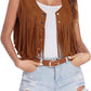 HOTOUCH Fringe Vest Women Faux Suede