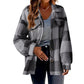 Turndown Collar Plaid Jacket With Pockets