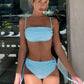 Solid Color New Bikini Two-piece Set Swimsuit Women's Suit