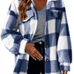 Turndown Collar Plaid Jacket With Pockets