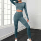 Sports Long Sleeve Fitness Yoga Pants Two-piece Set