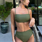 Solid Color New Bikini Two-piece Set Swimsuit Women's Suit