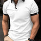 Men's Casual Button Solid Color Short Sleeves