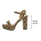 Open Toe Plus Size Thick High Heel Ankle-strap Buckle Sandals