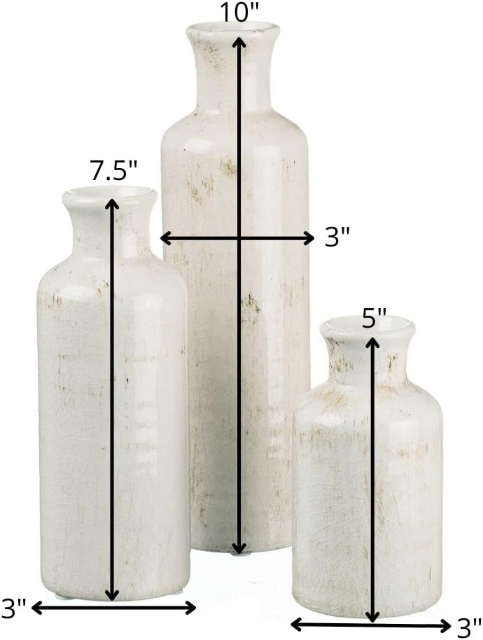 Sullivans White Ceramic Vase Set